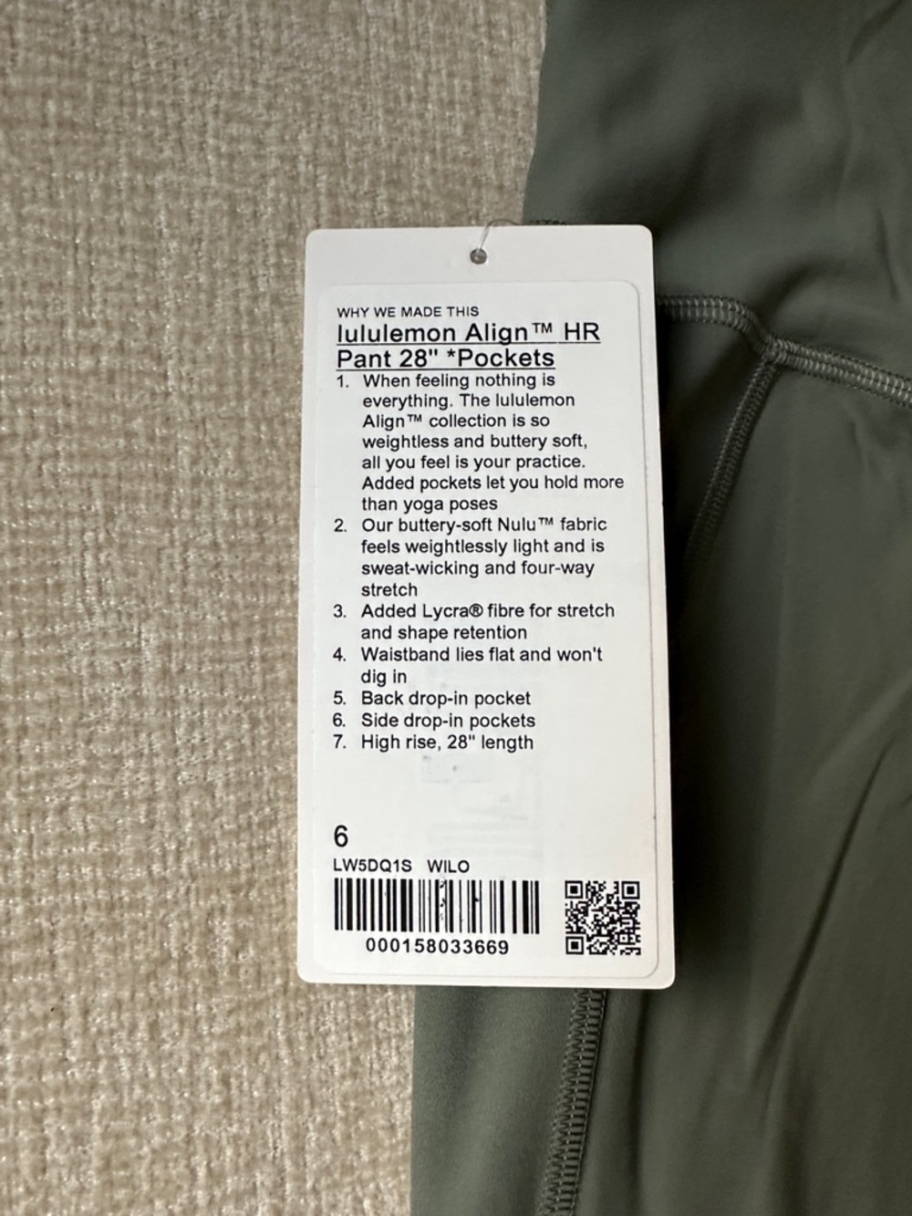 lululemon Align HR Pant Side Pocket - Picture 2 of 9